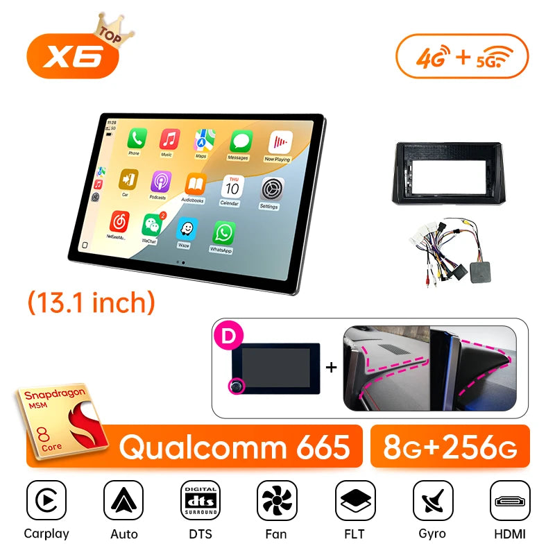 13.1" Car Stereo with Apple CarPlay & Android Auto, Compatible with Toyota Corolla E210 (2019-2025)