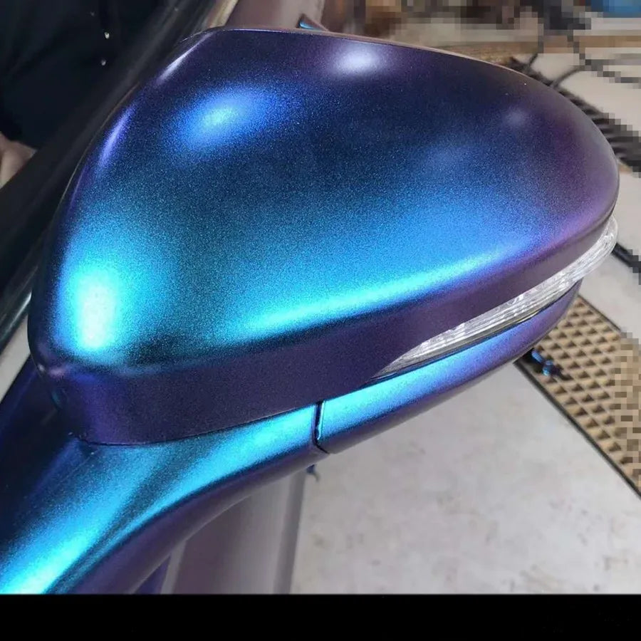 30 X 100CM Chameleon Vinyl Wrap Matte Metallic Vehicle Film Purple to Blue Stretchable Air Release DIY Decals (Purple to Blue)