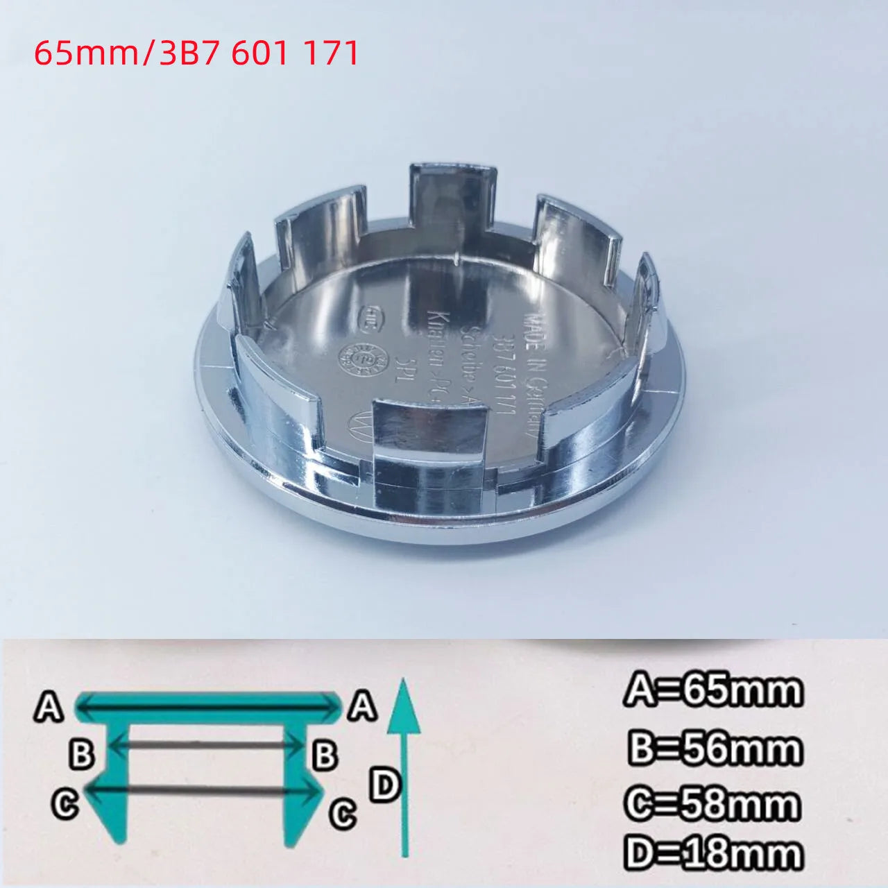 Universal Car Wheel Hub Center Caps - 4pcs Set (49-68mm)