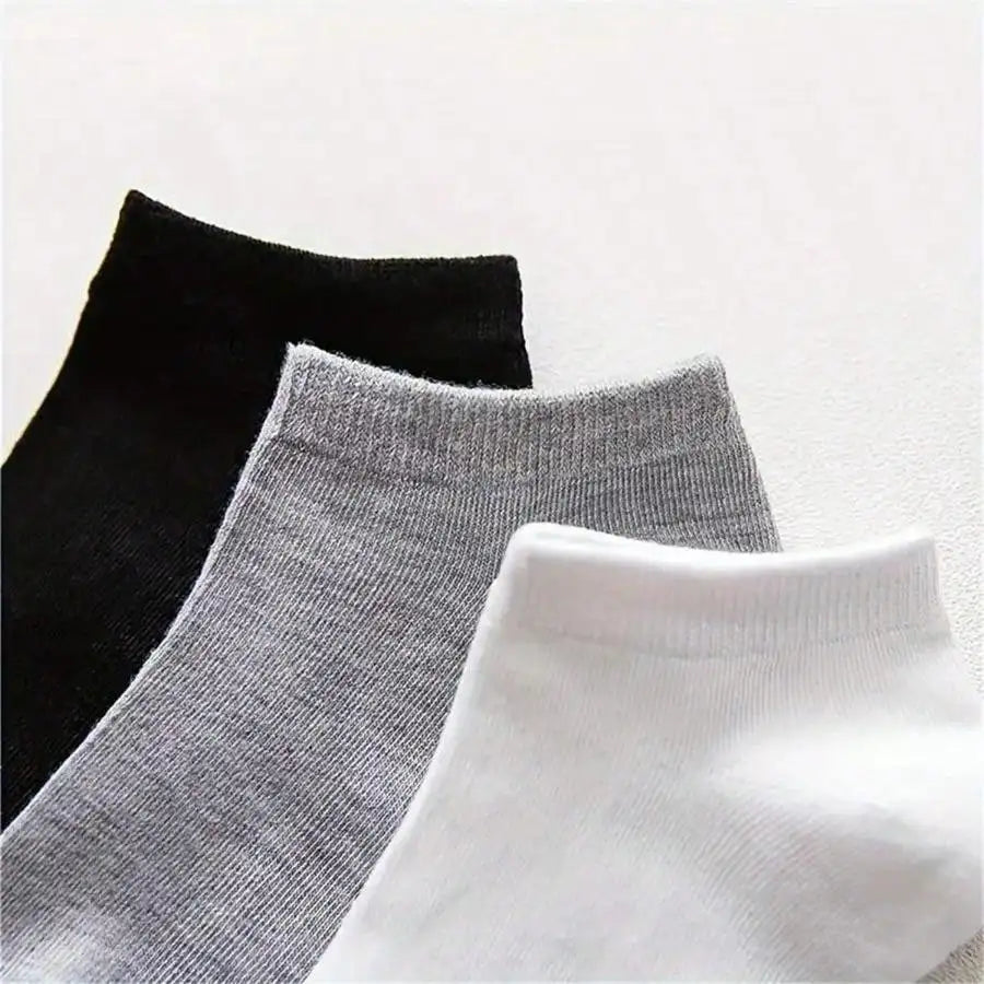 10-Pair Thin Ankle Socks - Breathable & Sweat-Absorbing