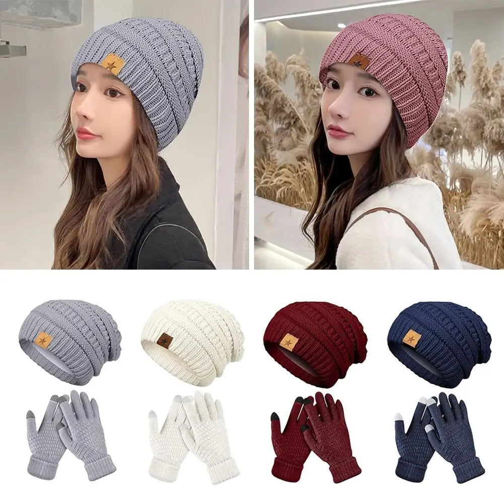 Women's Plush Beanie & Mittens Set - Warm Ear Covering Winter Hat - photo 5
