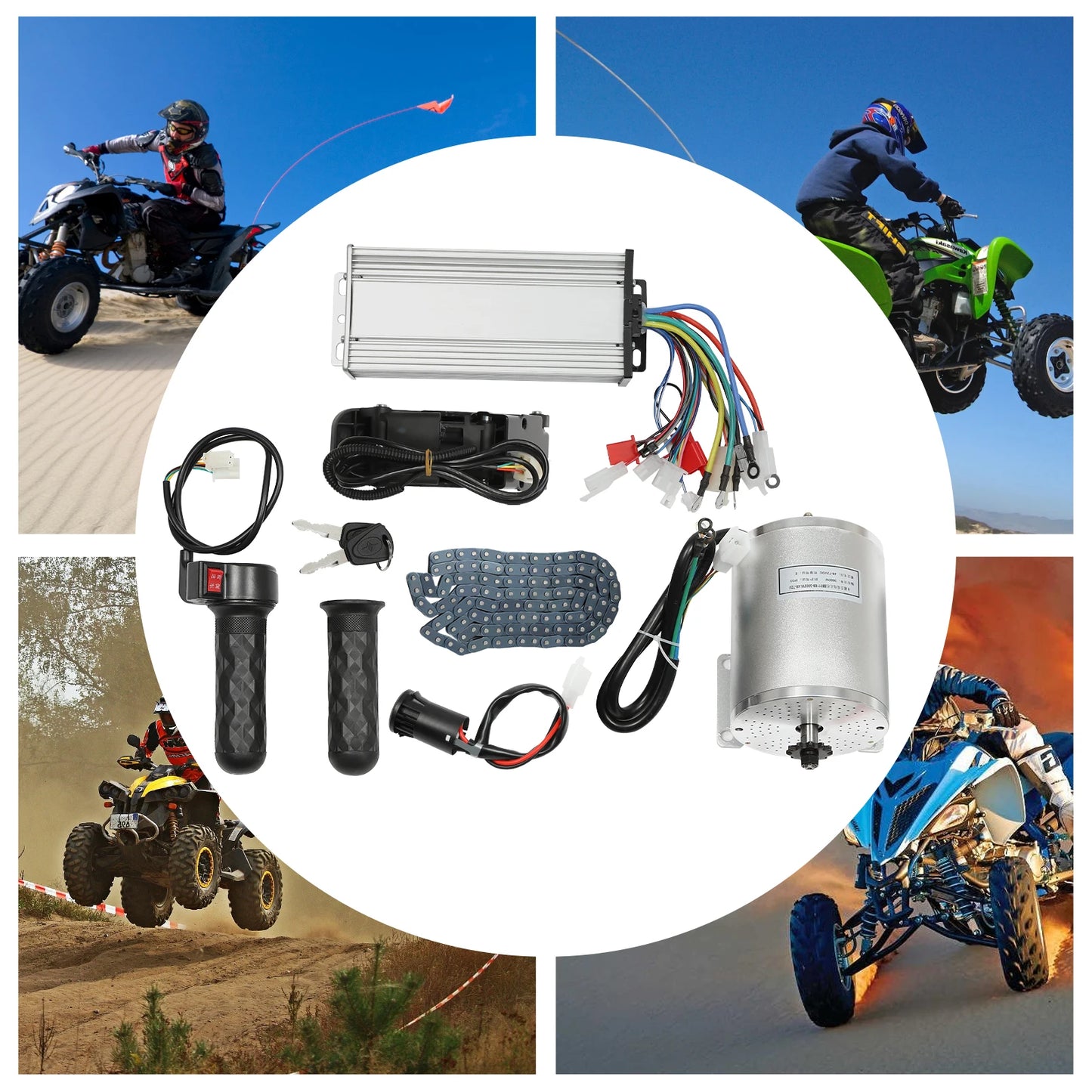 48-72V 3000W Brushless Motor Kit with Controller and Throttle for Electric Scooter E Bike Engine Motorcycle DIY Part Conversion