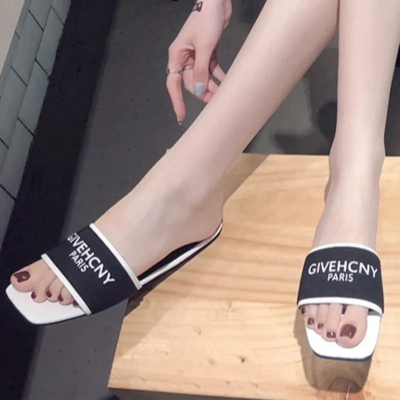 Women's Luxury Platform Slippers – Flat Heel PU Sandals for Summer, Beach & Outdoor (EU 35–42)