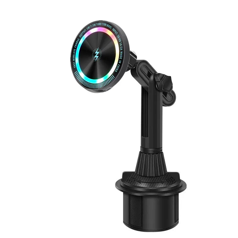 Wireless Charger Flexible Arm Magnetic Car Cup Phone Holder Maxsafe Car Charging For Magsafe iPhone 15 Samsung S23 Ultra Stand