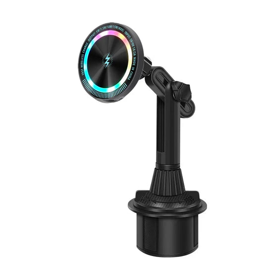Wireless Charger Flexible Arm Magnetic Car Cup Phone Holder Maxsafe Car Charging For Magsafe iPhone 15 Samsung S23 Ultra Stand