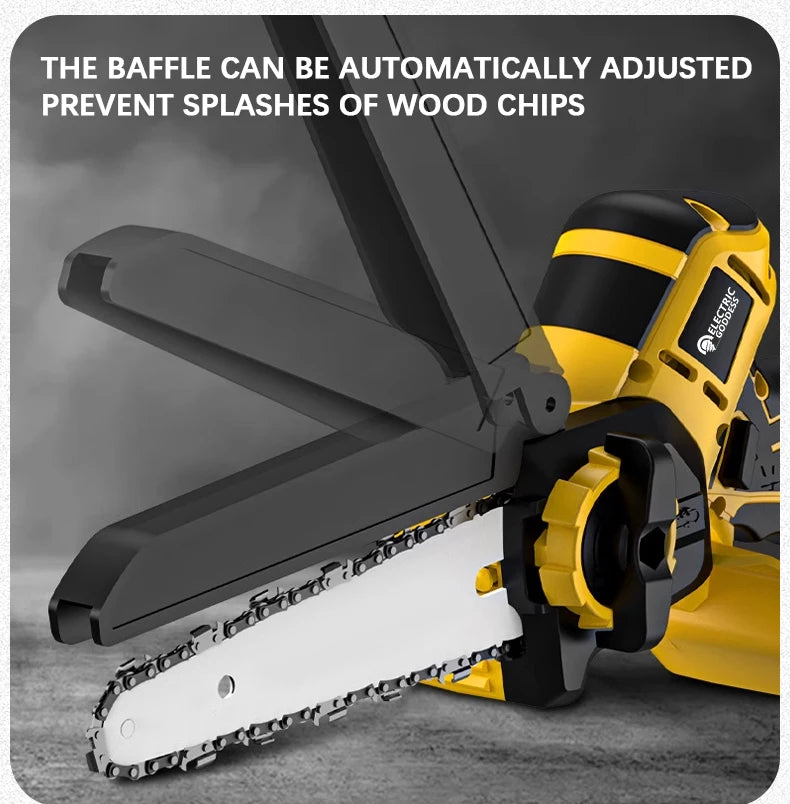 Electric Goddess Brushless 6/8in Electric Chainsaw 1380W Cordless Woodwork Cutting Garden Pruning Saw For Dewalt 20V Battery Pin