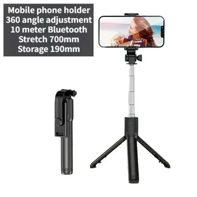 Wireless Selfie Stick with Tripod Stand and Light, Bluetooth Remote, Extendable for iPhone, Mobile Phone, TikTok Live Streaming