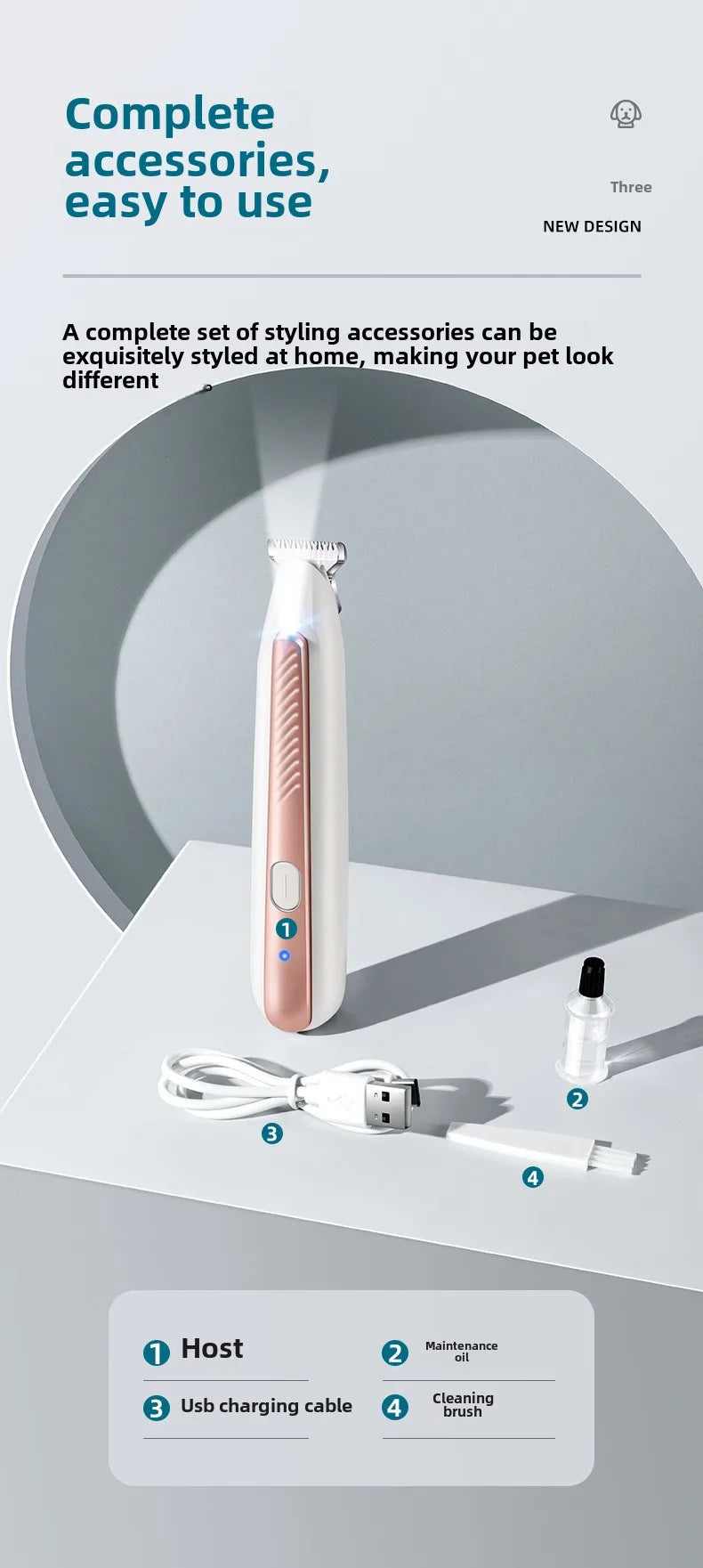 Smart Waterproof Pet Hair Shaver Dog Foot Shaver Cat Hair Removal Electric Clipper Local Trimmer Animal Hair Trimmer