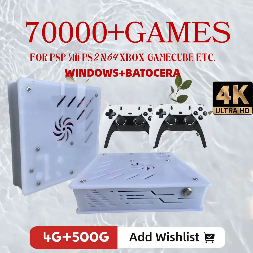 X8 Dual-System Game Console — 500GB, 60+ Emulators, 4K HD, Plug-and-Play TV