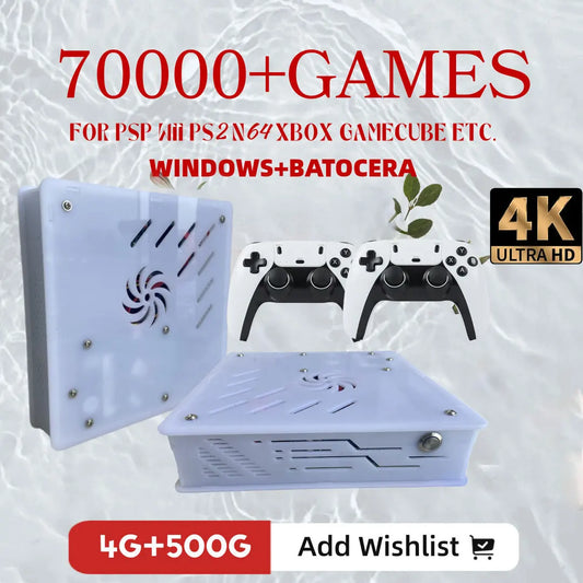 X8 Dual-System Game Console — 500GB, 60+ Emulators, 4K HD, Plug-and-Play TV