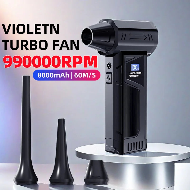 990000RPM Electric Air Blower Powerful Turbo Fan Multi-Purpose Rechargeable Blower Brushless Motor Car/PC/Home/Outdoor Tool