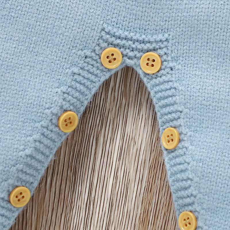 Baby Boy Knit Collar Romper 0-18M - Long Sleeve Winter Bodysuit - photo 5