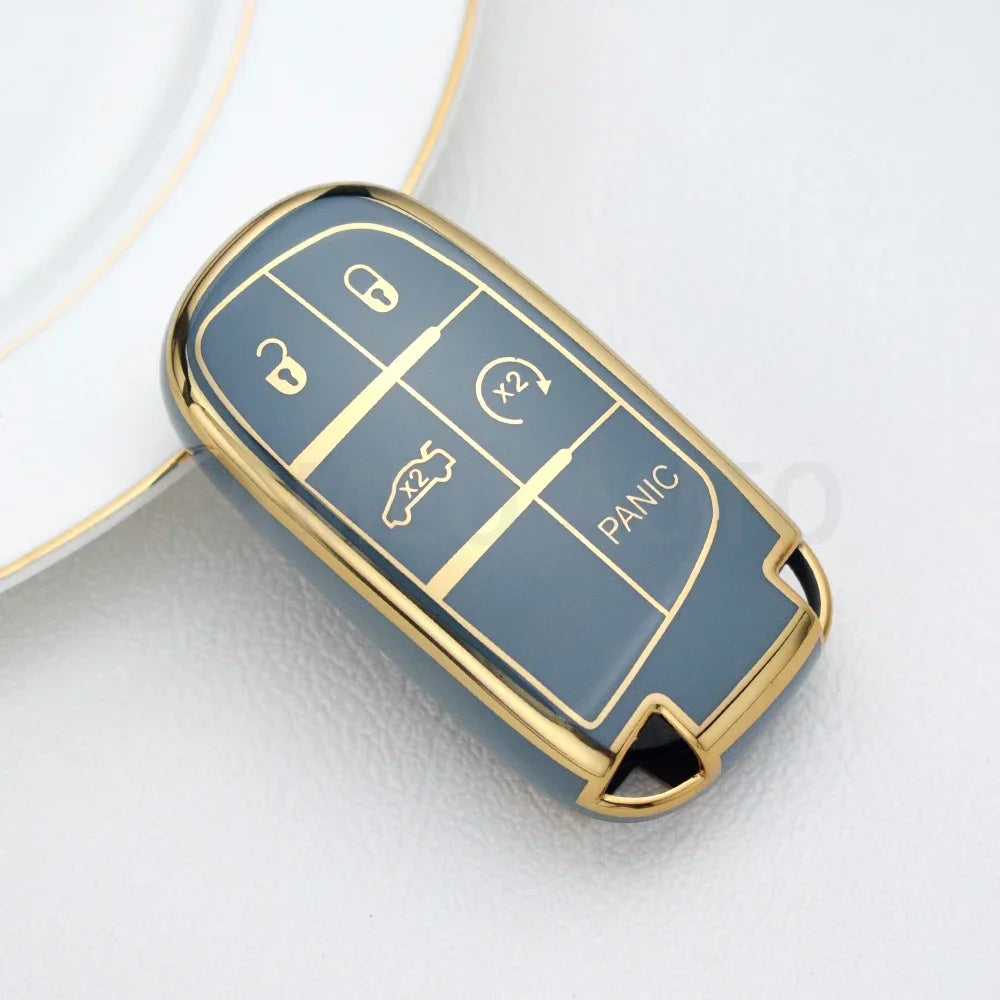 TPU Key Fob Case Cover for Jeep Grand Cherokee, Chrysler 300C, Dodge RAM (5-Button)