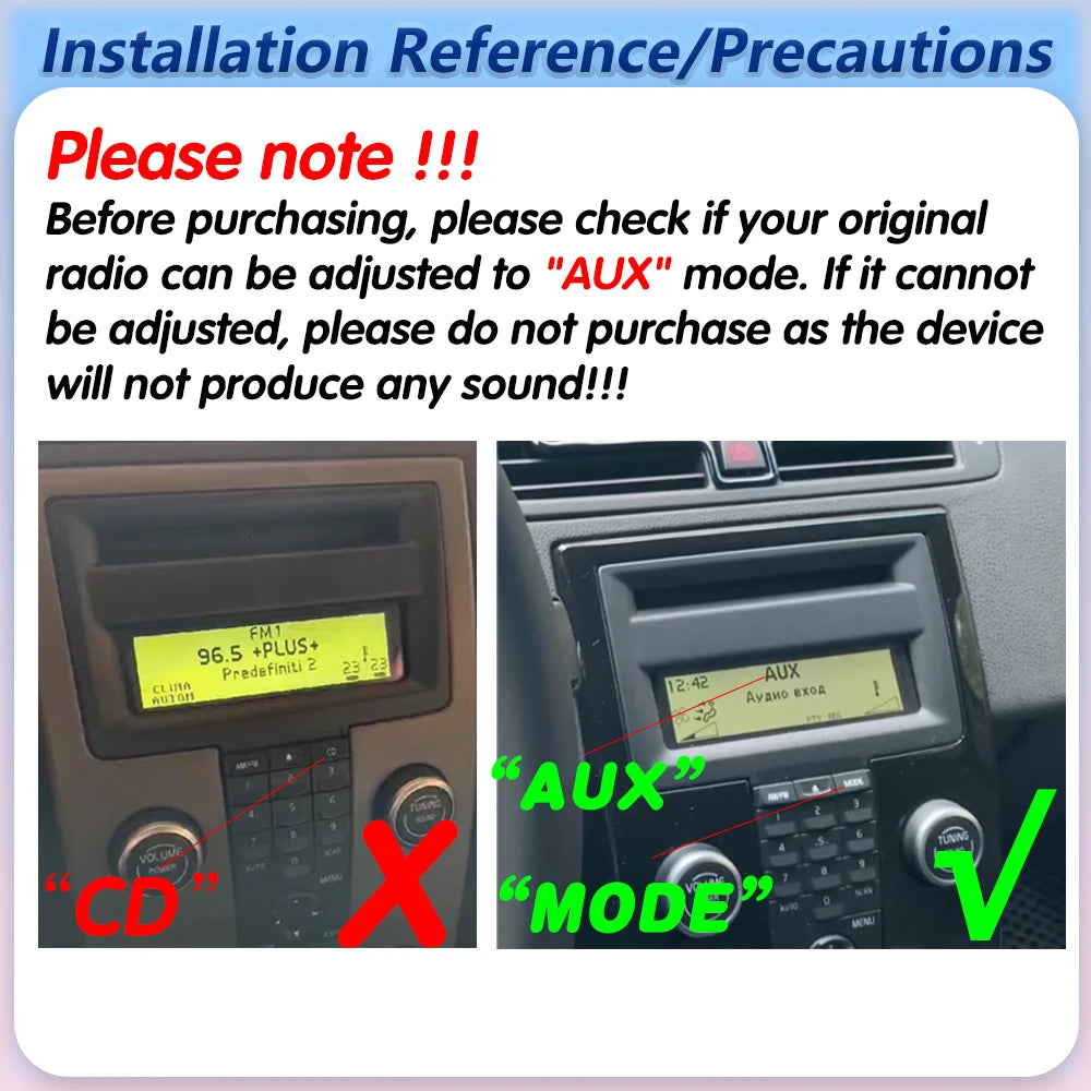 Car Stereo with Apple CarPlay & Android Auto, Compatible with Volvo C30 S40 V50 & C70