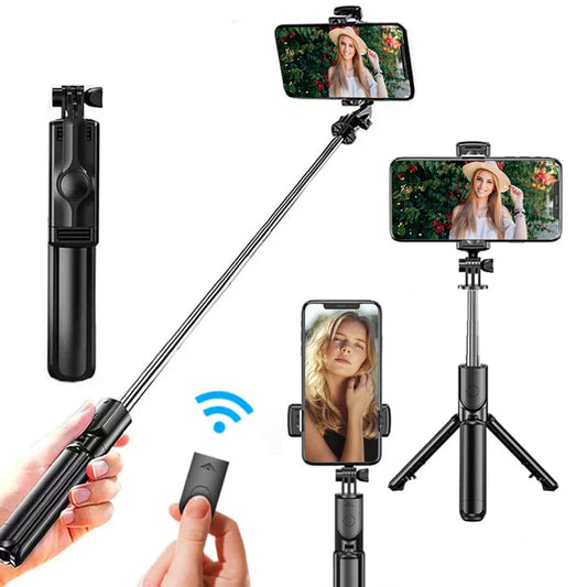 Wireless Selfie Stick Tripod Stand – Bluetooth Remote, 360° Rotation & Extendable for iPhone & Samsung