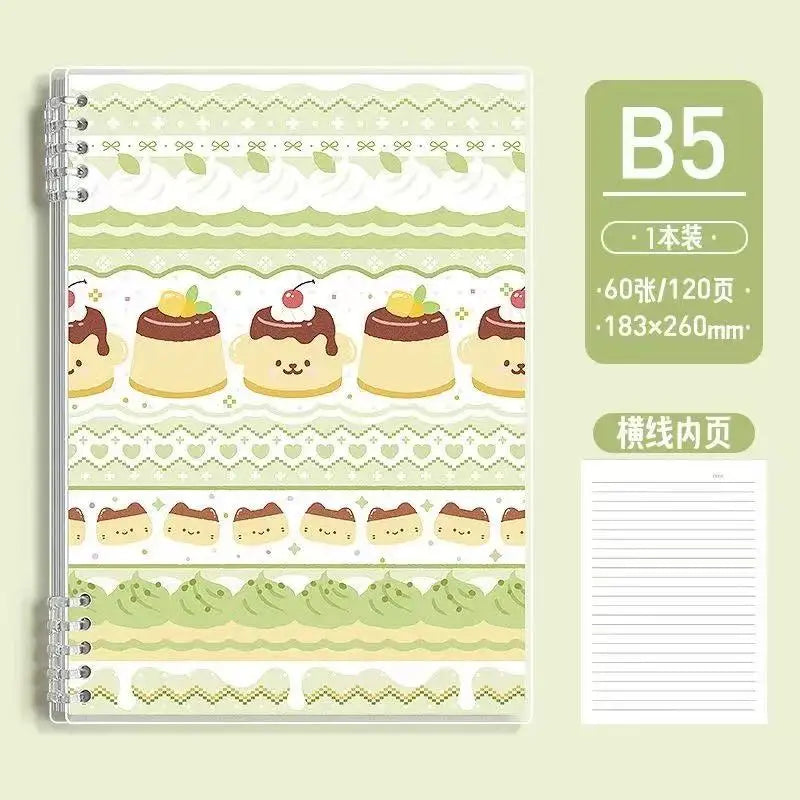 Cute Korean-style B5 Notebook Fresh Loose-leaf Detachable Draft Notebook Thin and Thickened Student Pink Notebook Friends Gift
