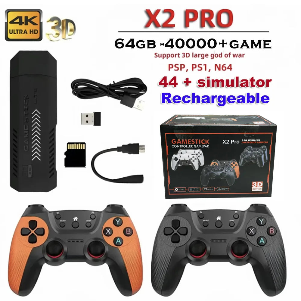 X2 Pro Retro Game Console – 50,000+ Games, 40+ Emulators, 4K HD & Wireless Controllers | PS1/N64/DC