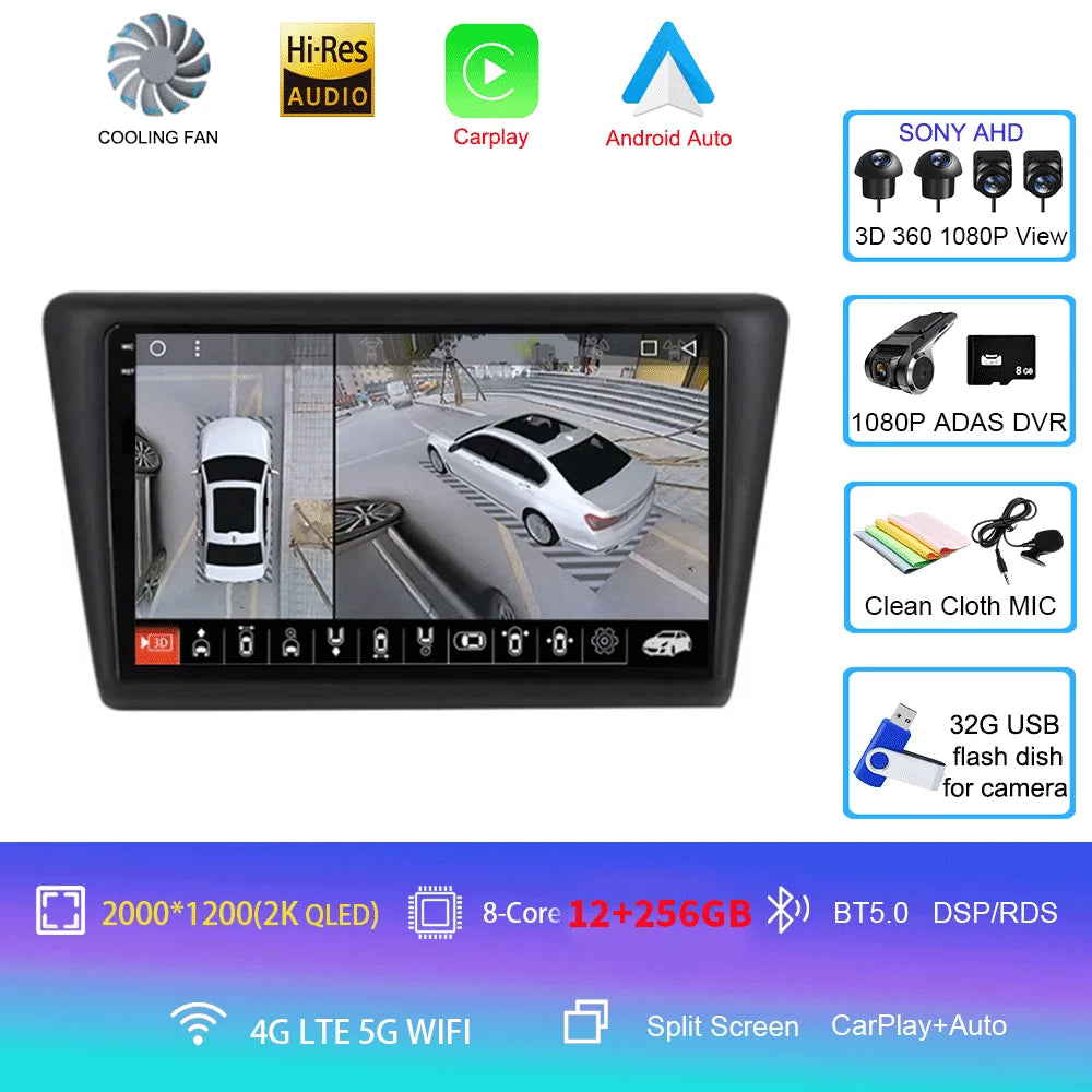 Android 16 Carplay Car Radio For VW Skoda Rapid 2013 2014 2015 2016 2017 2018 2019 Seat Toledo 2015 - 2018 GPS Multimedia Stereo