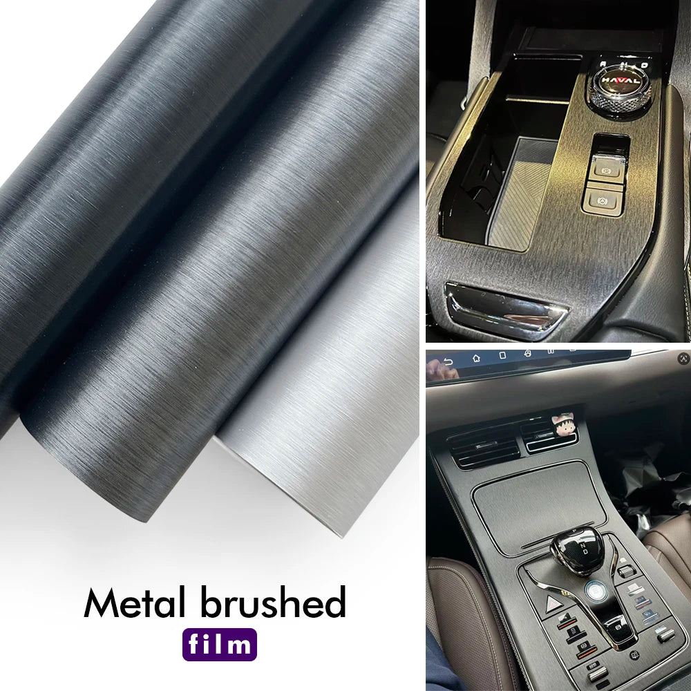 Matt Brushed Aluminum Vinyl Wrap Film Silver Car Stickers PVC Self Adhesive Protection Sticker Air Release Motorbike Accessories