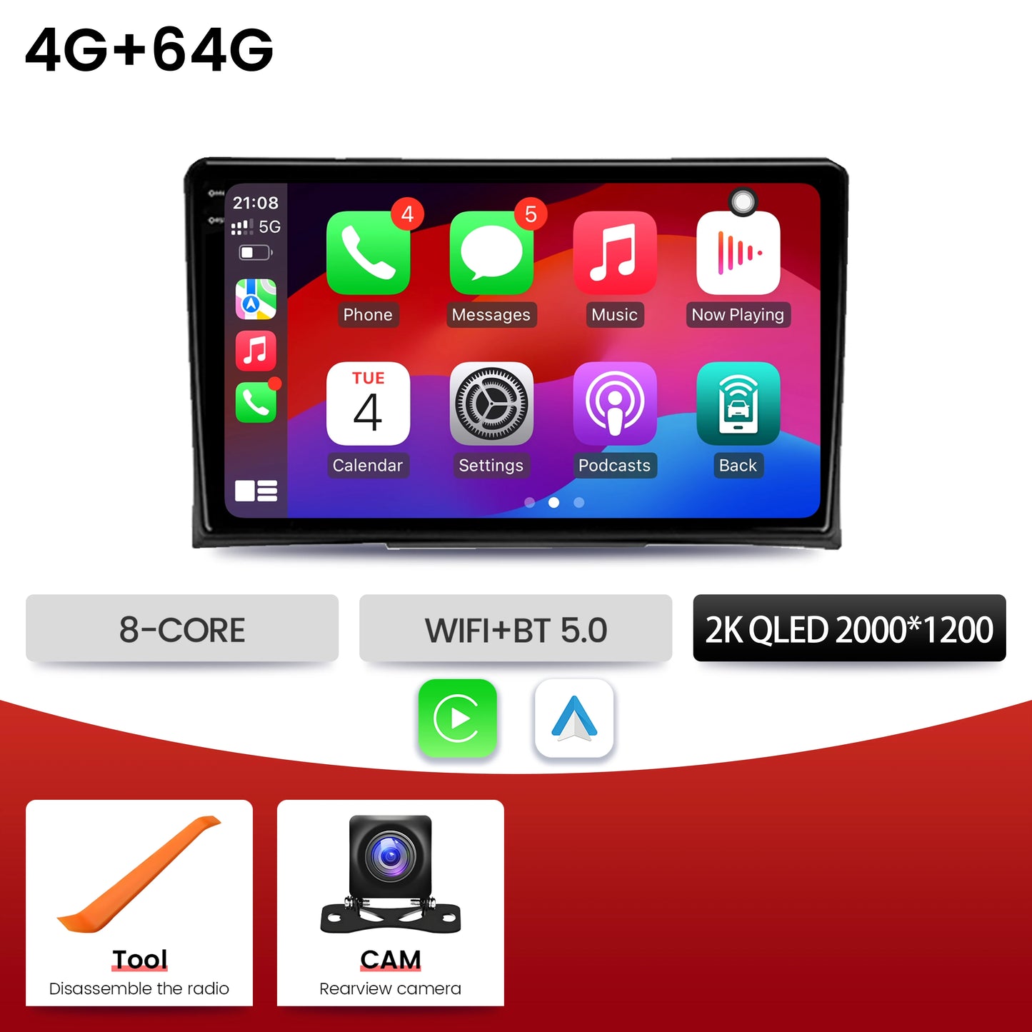 9 inch  For VW Volkswagen Multivan T5 2003-2015 Car Radio BT Carplay Android 16 Multimedia Navigation Head Unit 2K QLED Screen