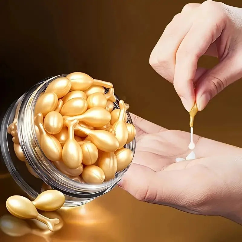 90 Capsules - Placenta and Hyaluronic Acid Essence Capsules - Deeply Nourishes and Moisturizes the Skin, Revealing Youthful Skin, Suitable for Locking in Moisture on the Face and Neck - Easy to Carry, Use Anytime, Anywhere, P
