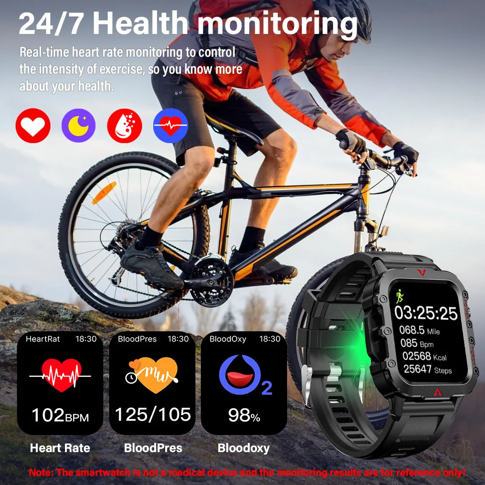 LAXASFIT Sports Smart Watch — 1.71" Screen, BT Calling, Torch