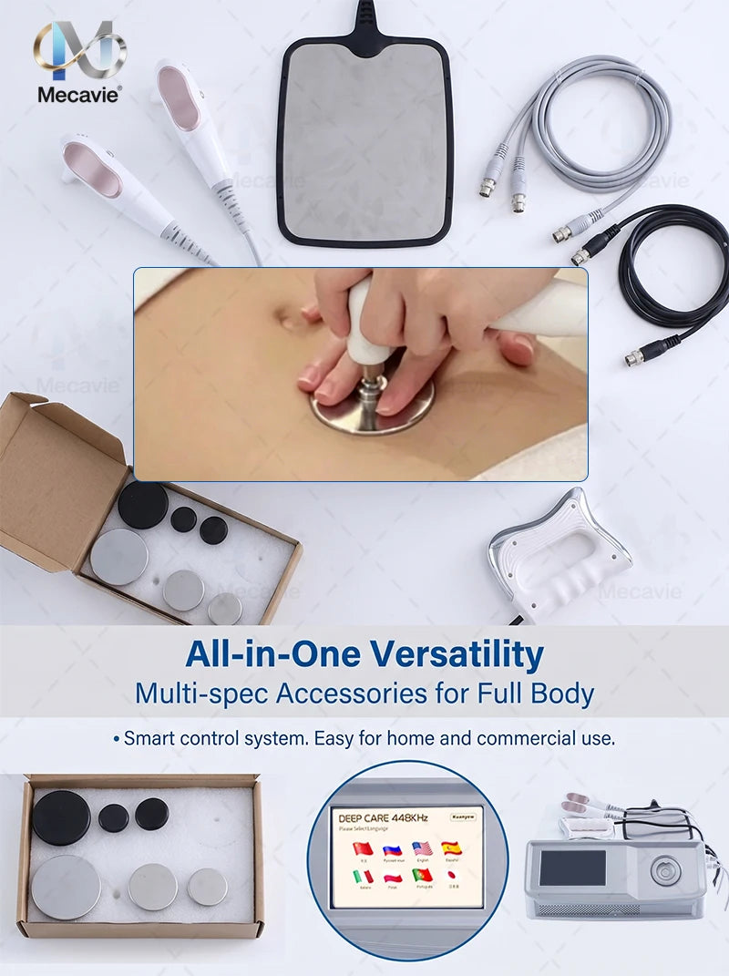 448KHz RF Slimming Machine 500W High Power Body Contouring Cellulite Reduction Skin Tightening Facial Rejuvenation