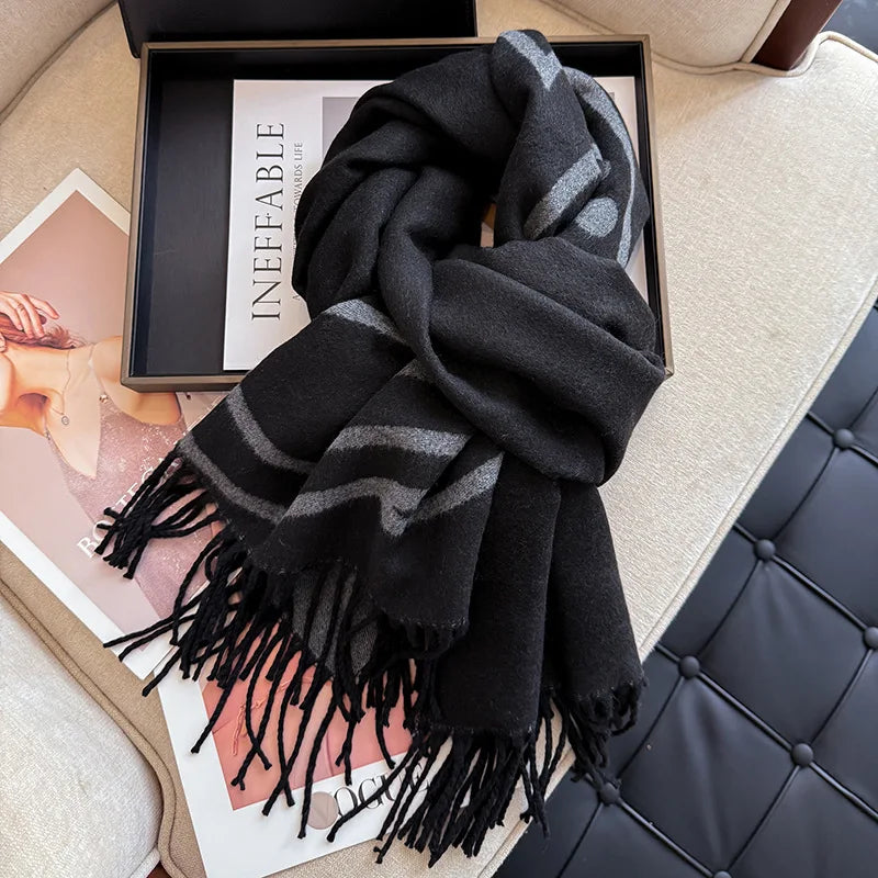Women's Long Cashmere-Feel Scarf - Winter Wrap and Head Scarf - photo 4