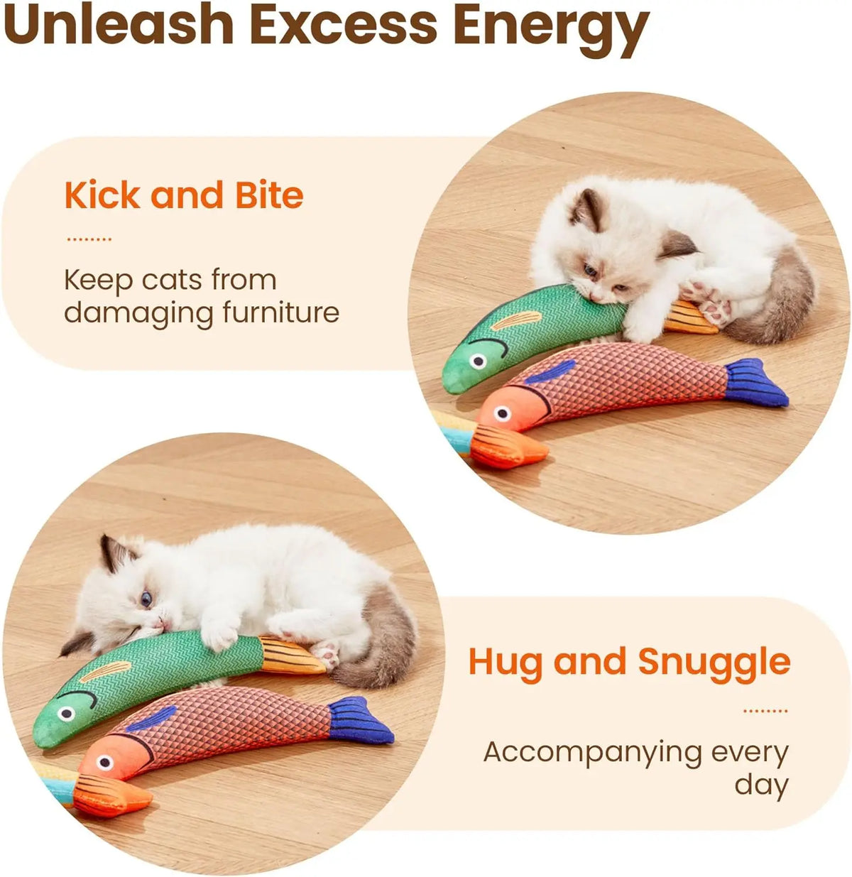 Fish Shaped Catnip Cat Toy - Soft Plush Chew & Kick Toy – photo 2