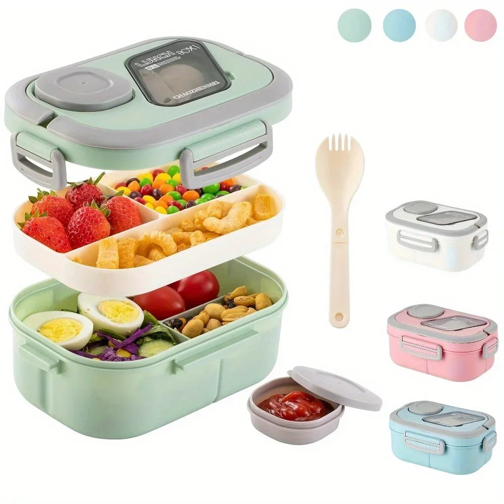 Adult Bento Lunch Box - 40oz 4 Compartment Meal Prep Box