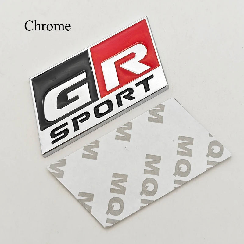 3D Metal Car Sticker GR SPORT Logo Fender Side Badge Rear Trunk Front Grille Emblem For Toyota Alphard Avensis Prius Crown Yaris