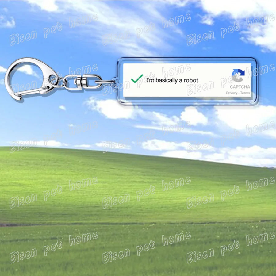 Creative XP Window Keychains for Accessories Bag Funny Task Failed Successfully KeyChain Ring Jewelry Fans Gifts Keyrings