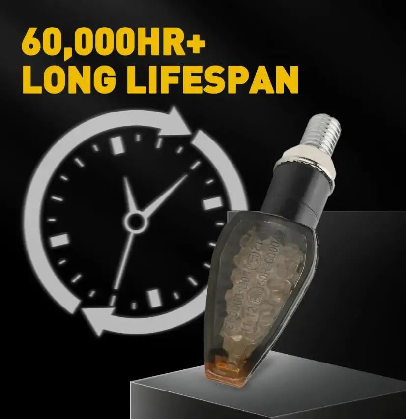 2PCS Universal Motorcycle LED Turn Signals Blinker Light Indicator Amber Lamps Super Bright Waterproof Durable