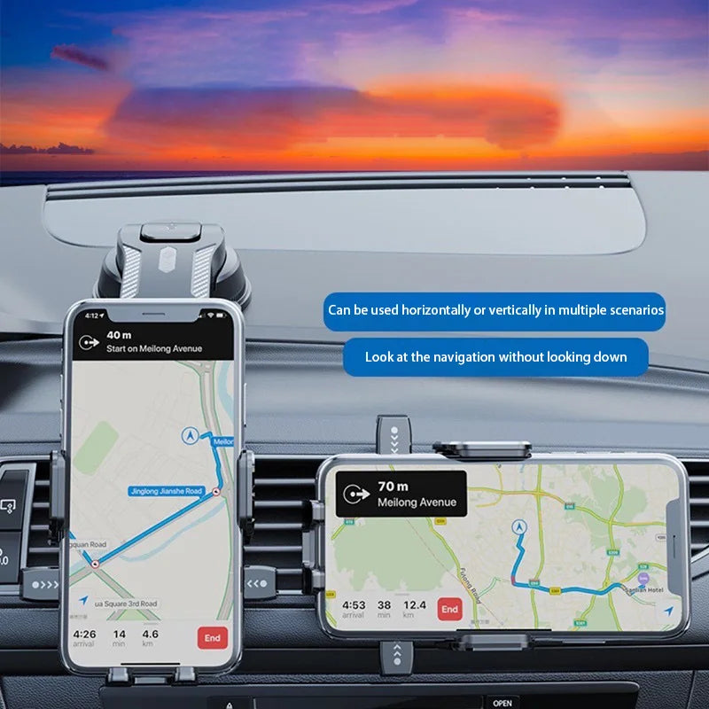 Adjustable Car Phone Mount - Multi-Scenario Suction Cup Holder for Navigation
