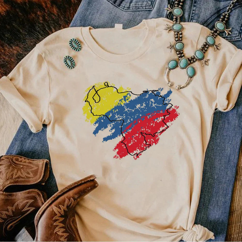Venezuela tshirt women Japanese funny harajuku top female streetwear funny clothing