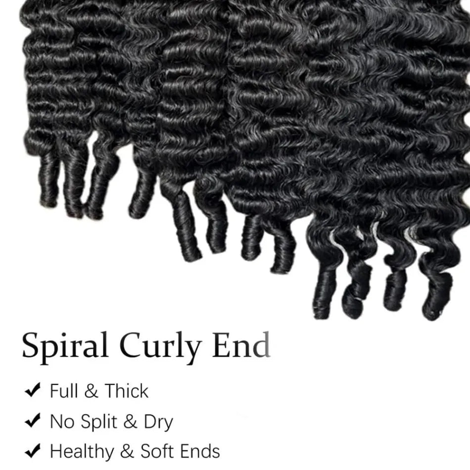 Burmese Curly Human Hair Bundles — 12A Remy Water Wave Weave (12"–40")