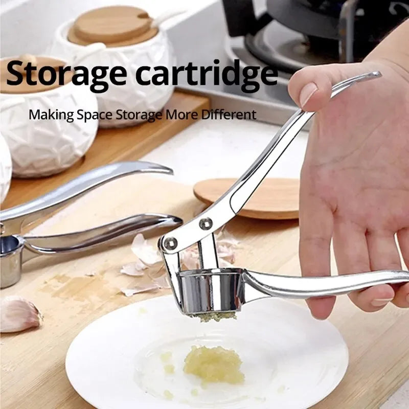 Stainless Steel Garlic Masher & Ginger Grinder – Manual Kitchen Extruder Tool | Vegetable Press