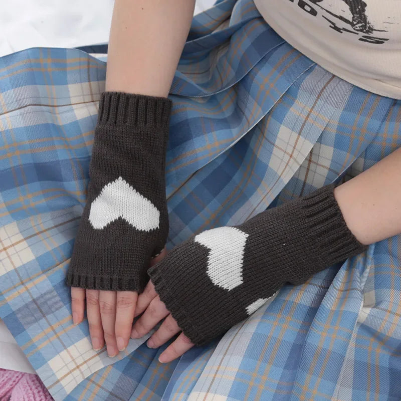 Women's Knit Half Finger Gloves - Y2K Style Fingerless Mittens - photo 7