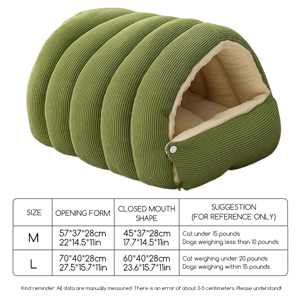Winter Plush Cat Cave Bed - Thick Warm Kitten House - photo 4