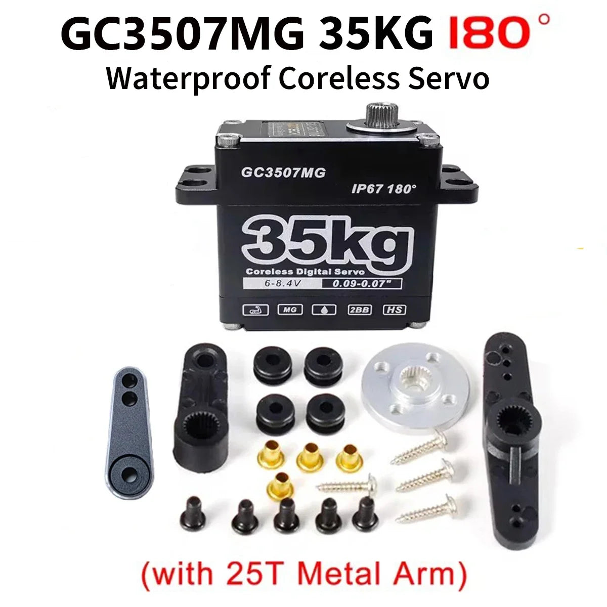 25kg 35kg 45kg RC Servo Metal Waterproof Servo For RC 1/10 1/8 Traxxas TRX4 Axial SCX10 Crawler Car Robot Truck Robot Parts