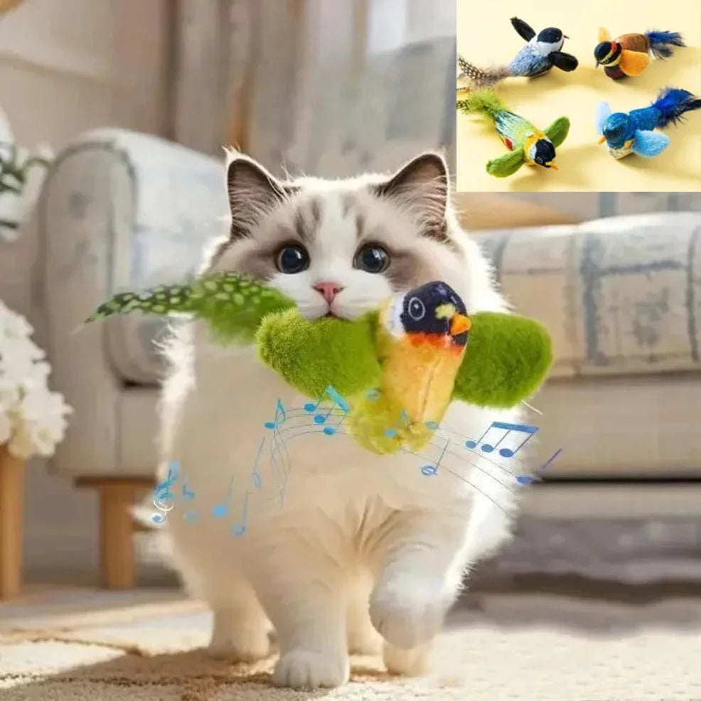 Birds Cat Toys Indoor Interactive Cat Toy for Cats Chasing Teasing Toy Sounding Catnip Cat Teaser Toy Self-hilarity Wall Hanging