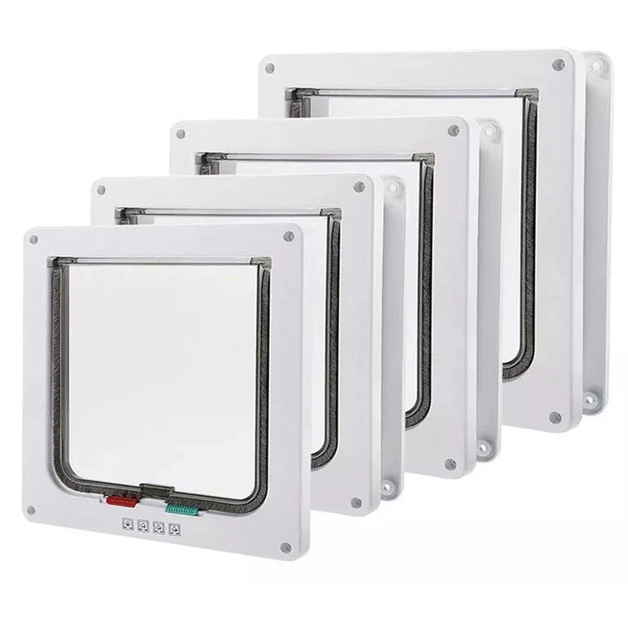 In & Out Cat Flap Door - 4-Way Lock ABS Pet Gate Kit – photo 3