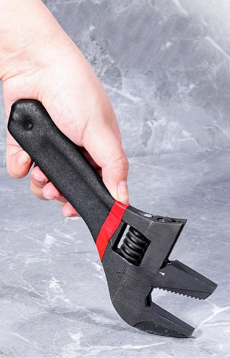 1 Pcs 6/8” Short Handle Adjustable Wrench Oversized Open Bathroom Wrench Mini Small Board Large-diameter Adjustable Short Handle
