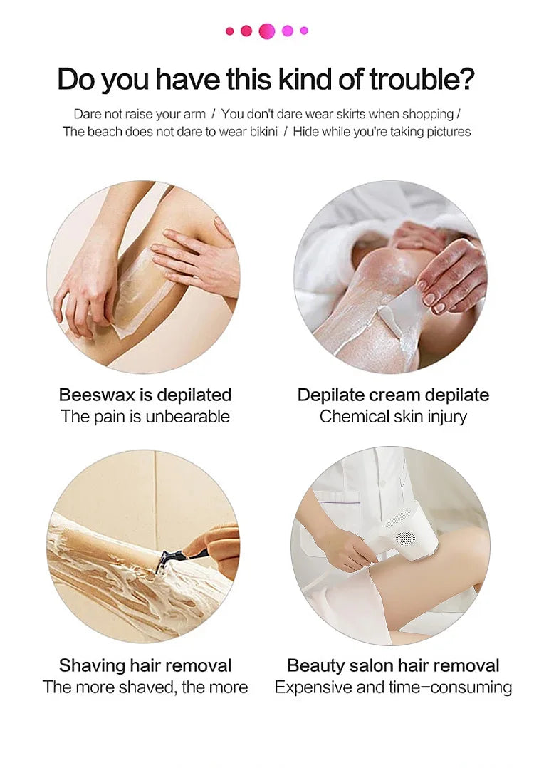 IPL Laser Hair Removal Device  Beauty Salon Grade Home Hair Remover Device with Cooling System, IPL Body Painless Laser Hai