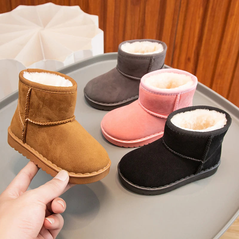 Kids Plush Snow Boots - Slip-On Short Winter Boots for Boys and Girls - photo 2