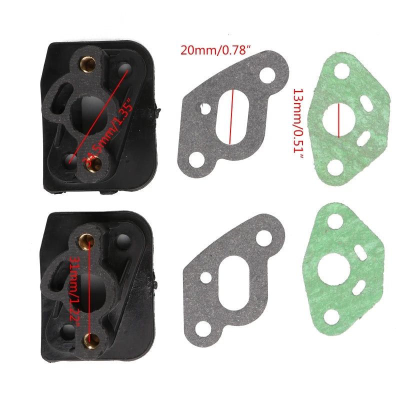 2x Durable Lawn Mower Accessories 36F / 33 Brush Cutter Intake Manifold Carburetor Connector Adapter for Gardens Yards