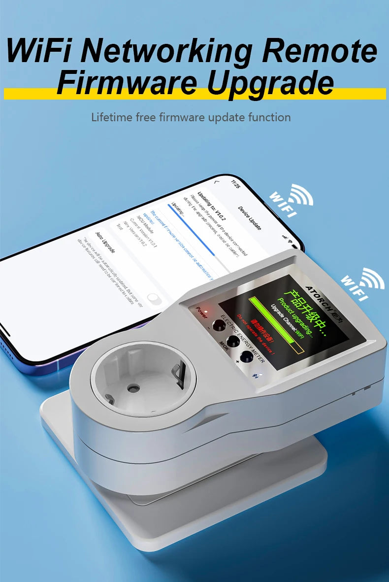 AC85-265V 16A Tuya WiFi Smart EU Socket Voltmeter Ammeter Power Meter Curve Electricity Bill Energy Consumption Analyzer Monitor