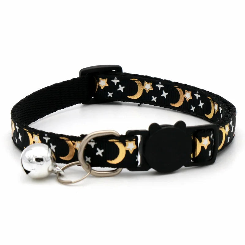 Star & Moon Cat Collar with Bell - Adjustable Kitten Collar – photo 5