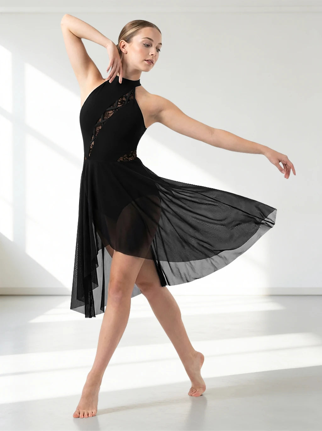 Women's lace flower lyrical dance dress