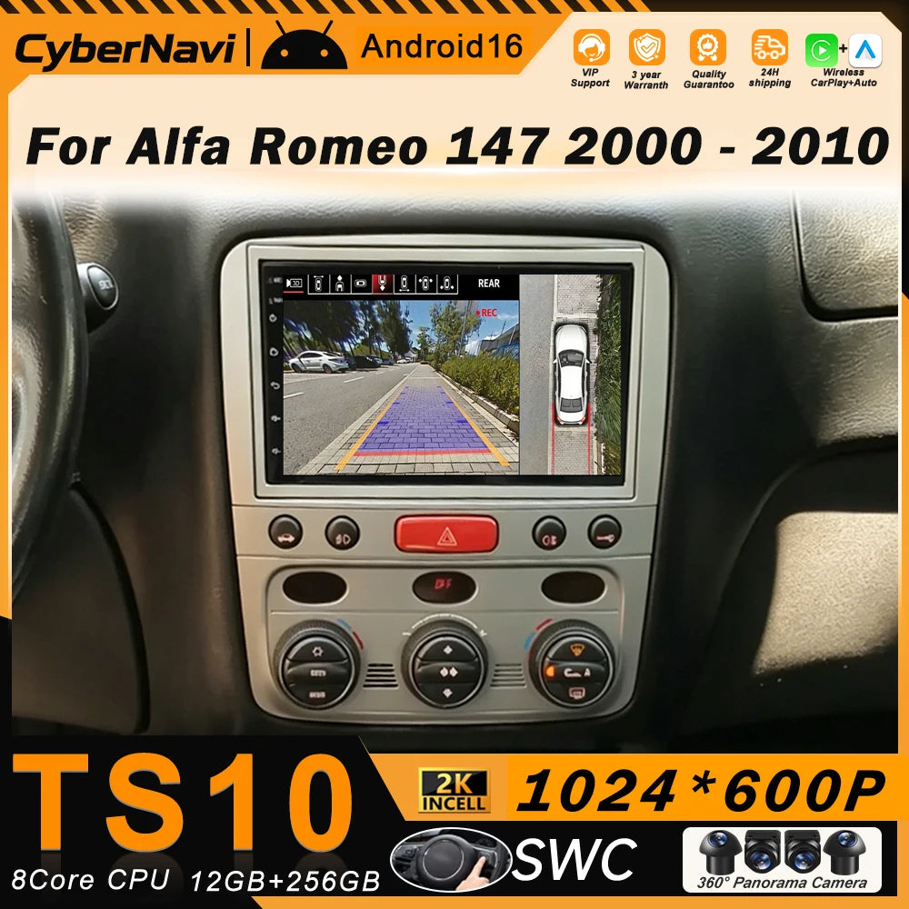 Bluetooth Android Car Stereo Screen For Alfa Romeo 147 2000 - 2010 7 Inch Car Radio Multimedia Player GPS Aotoradio Carplay Auto